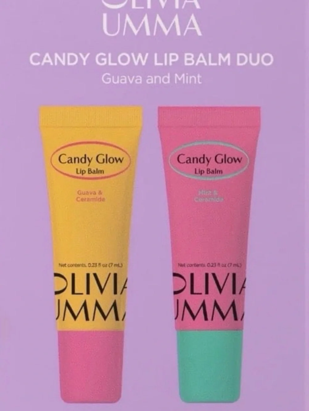 Candy Glow Lip Balm Duo - Guava & Mint (Pink, Yellow)